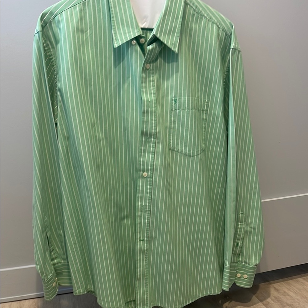 Green Striped Men's Shirt